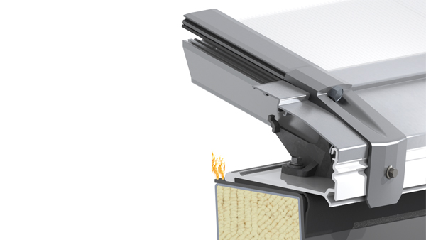 LAMILUX pásový světlík B – konstrukční detaily LDS v profilu