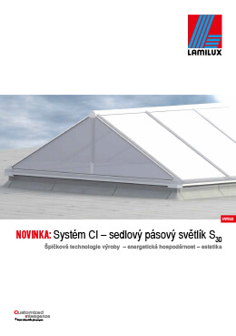 Světelný pás - tvar sedlové střechy